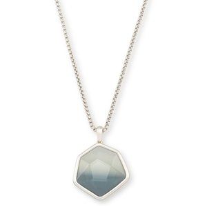 Kendra Scott Vanessa Silver Long Pendant Necklace in Charcoal Gray Ombre